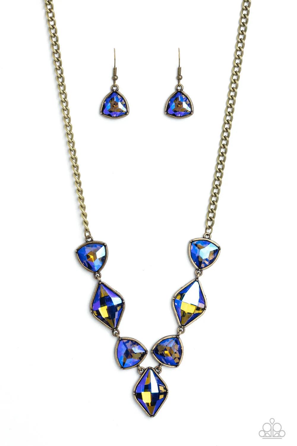 Necklace Glittering Geometrics - Brass N2176