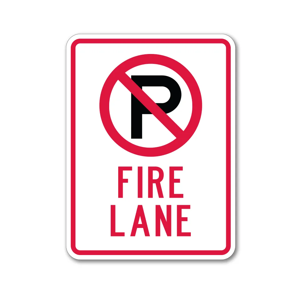 No Parking Symbol Fire Lane Sign