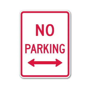 No Parking with Double Arrow Sign