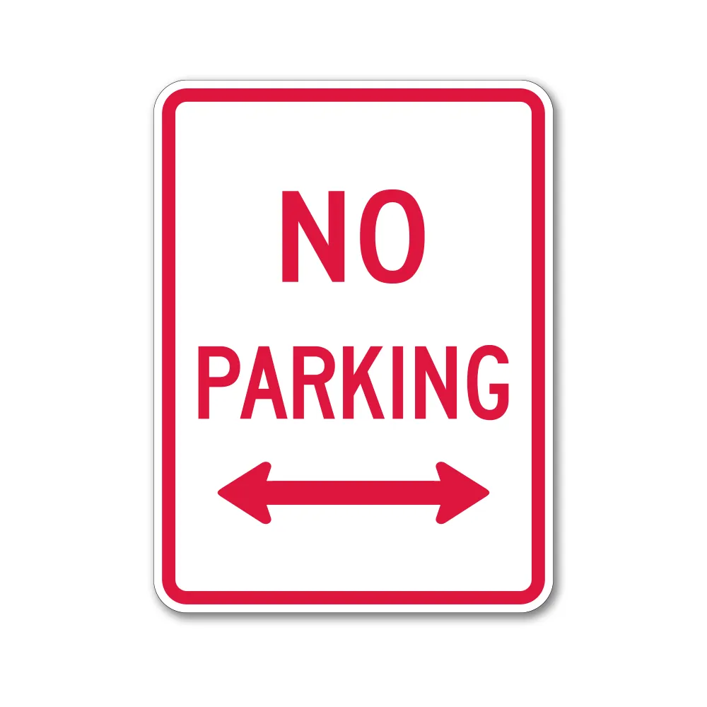 No Parking with Double Arrow Sign