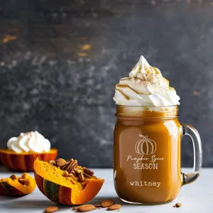 Personalized Pumpkin Spice Season Mason Jar Mugs