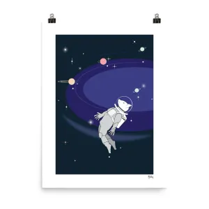Pig Drifting 18x24 w/o Frame: Blue