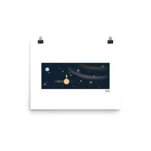 Pig on Uranus 12x16 w/o Frame: Blue