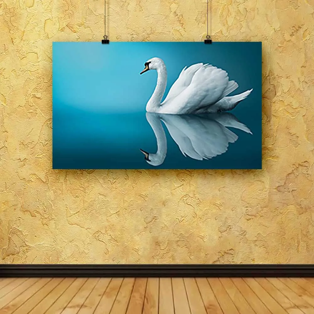 Pitaara Box Fantastic Swan | Canvas Painting for Bedroom & Living Room | Engineered Wood Frame | 19.7 x 12 inch (50 x 30 cms)