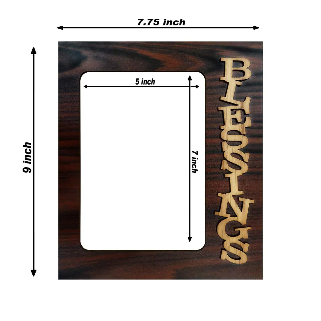 PnF Blessings Hand Crafted Wooden Table with Photo of Narsinghji (Narasimha) 15618,Multicolour, Medium