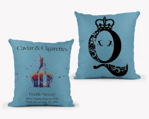Queen Freddie Blue Throw Pillow 18x18