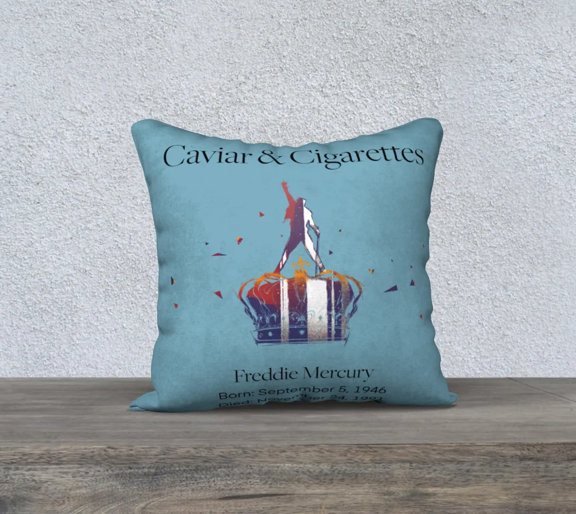 Queen Freddie Blue Throw Pillow 18x18