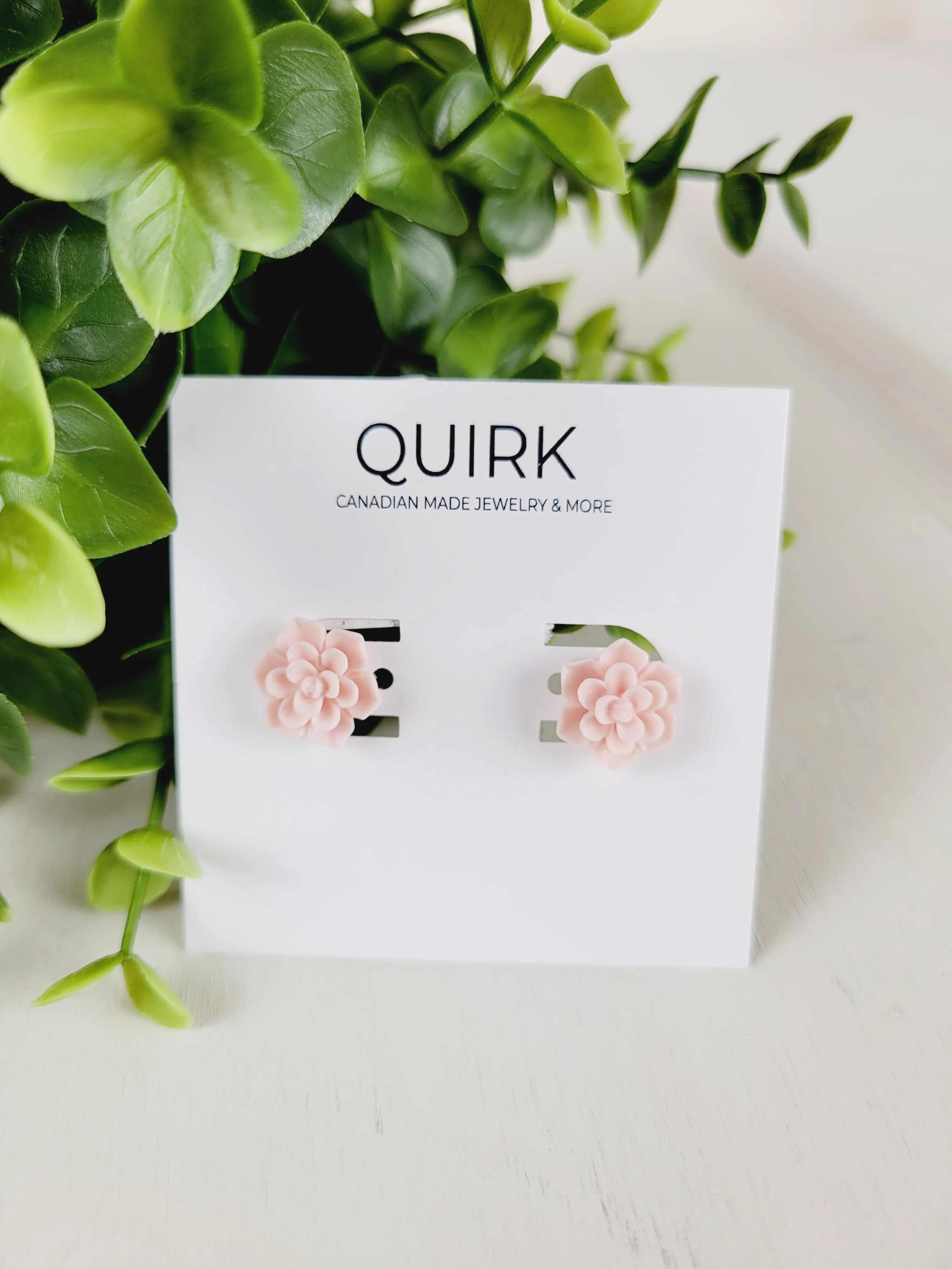 Quirk Handmade Jewelry,  Resin Flower Stud Earrings
