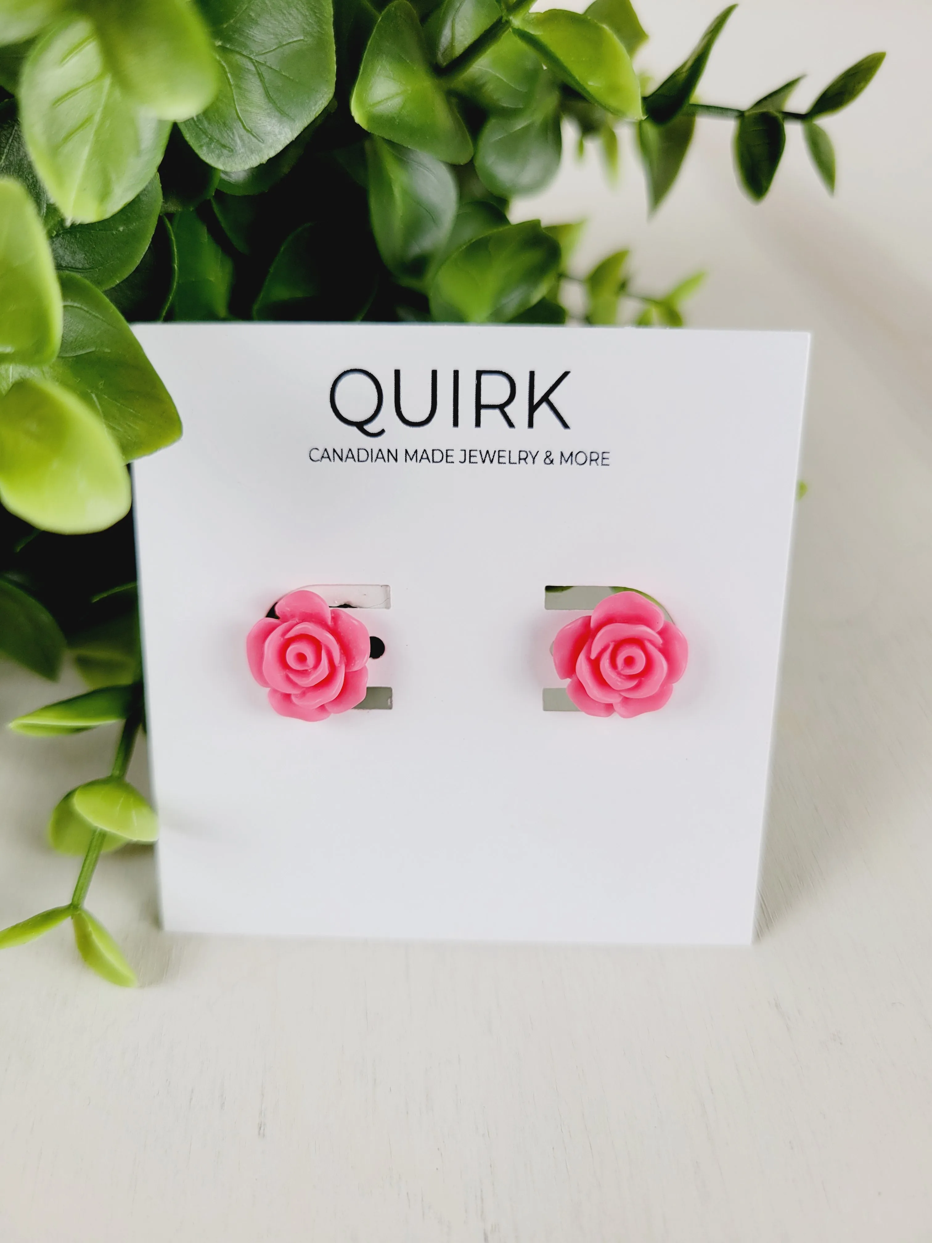 Quirk Handmade Jewelry,  Resin Flower Stud Earrings