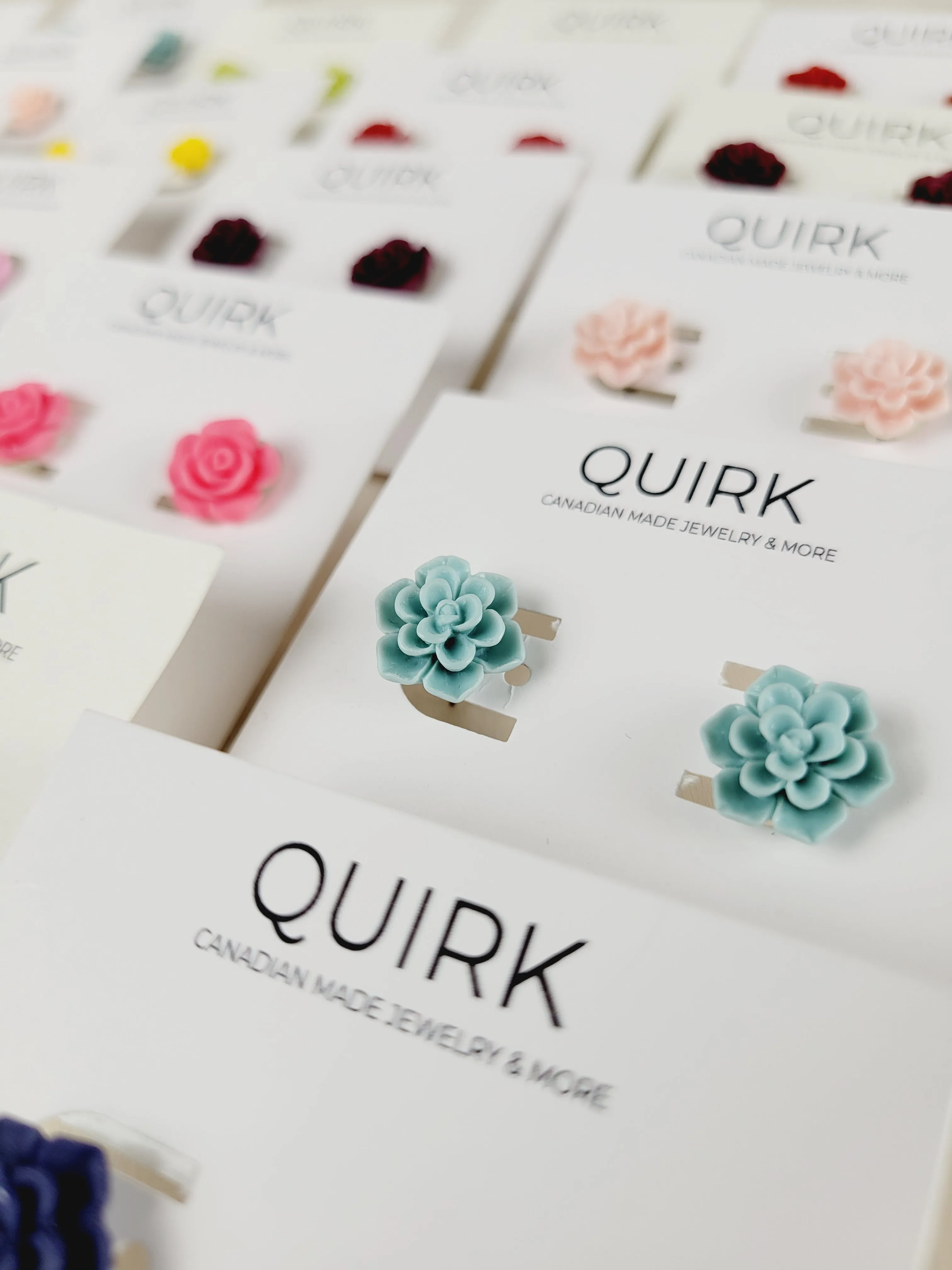 Quirk Handmade Jewelry,  Resin Flower Stud Earrings