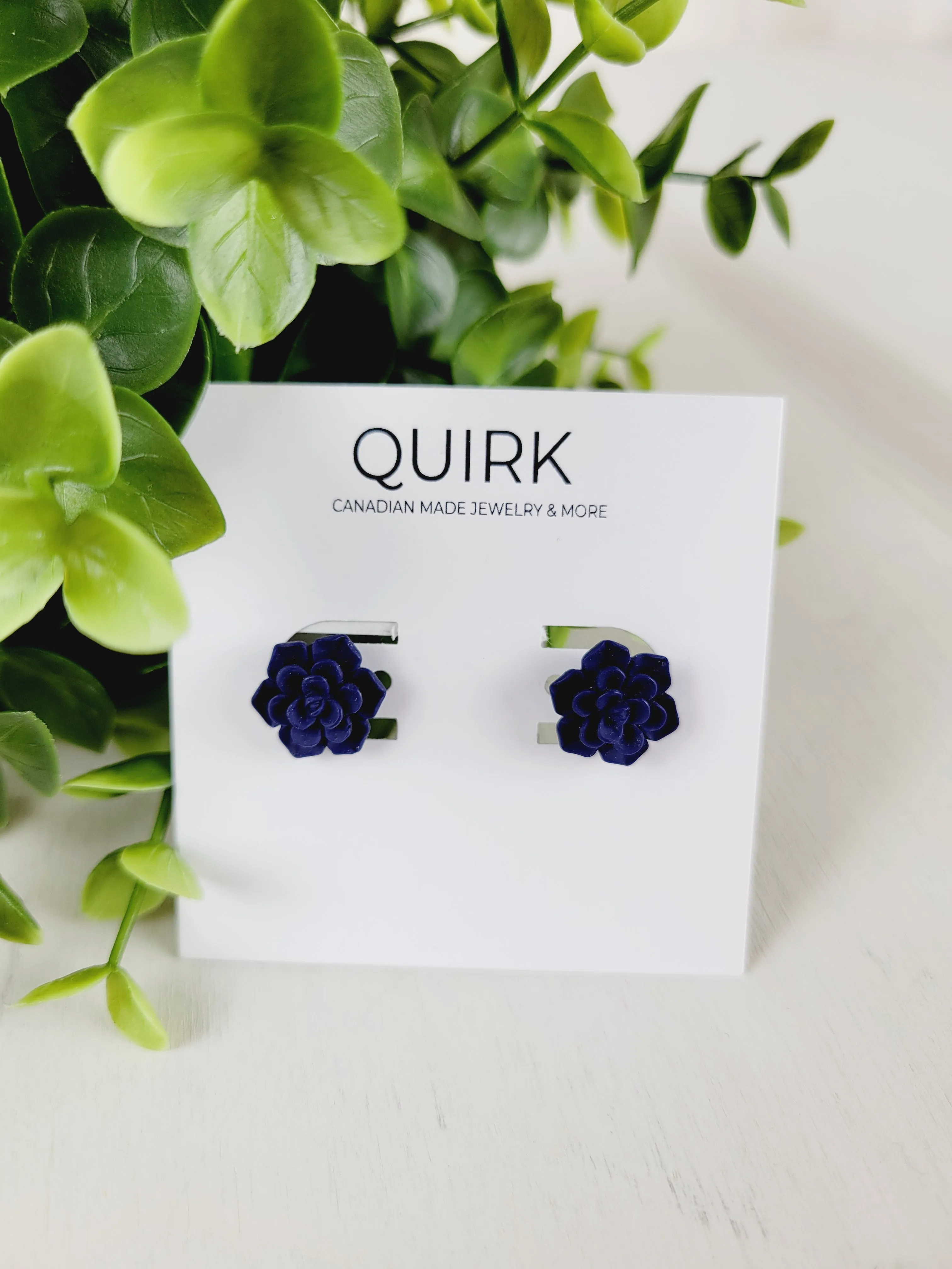 Quirk Handmade Jewelry,  Resin Flower Stud Earrings