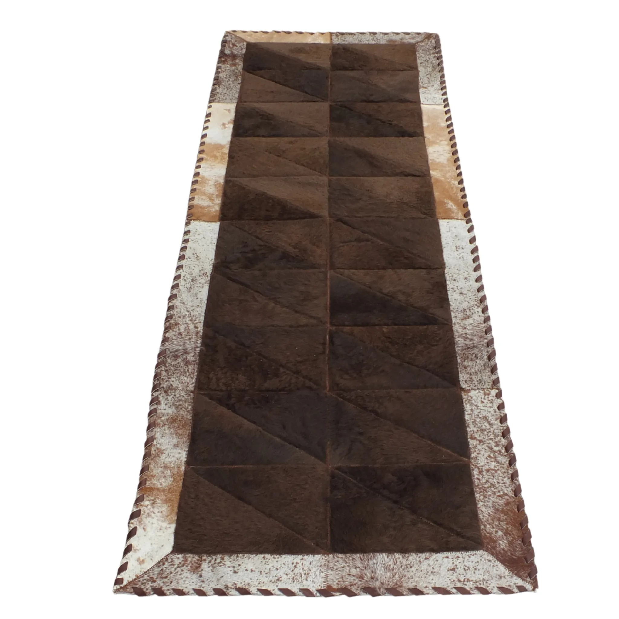 Rectangle Patchwork Area Rug - Bison Center 2'x6'
