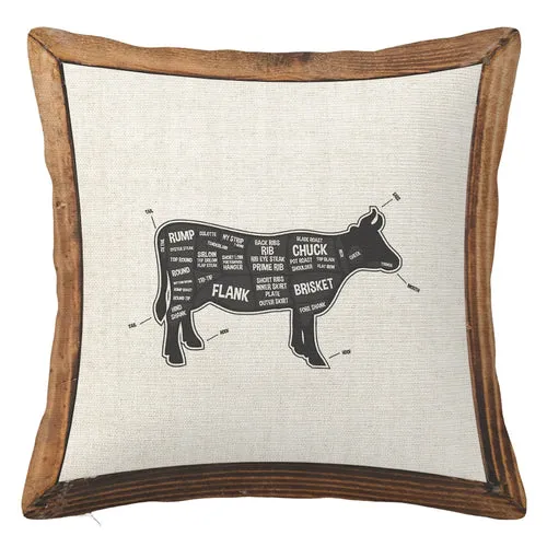 Retro Cow Pattern Linen Pillowcase, Living Room Sofa Cushion Cover
