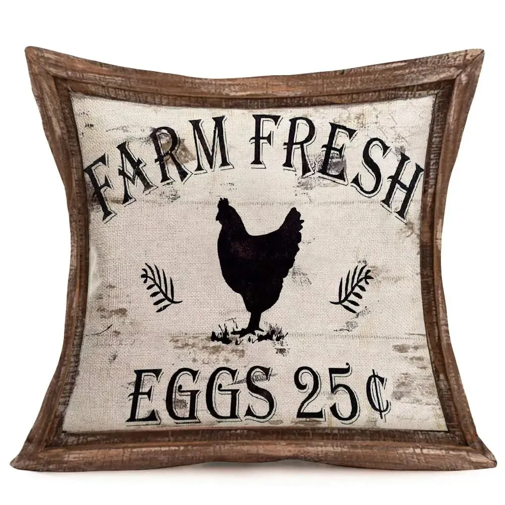 Retro Cow Pattern Linen Pillowcase, Living Room Sofa Cushion Cover