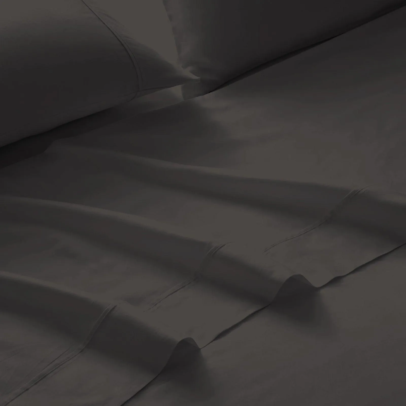Royal Comfort 4 Piece 1500TC Sheet Set And Goose Feather Down Pillows 2 Pack Set - Queen - Dusk Grey