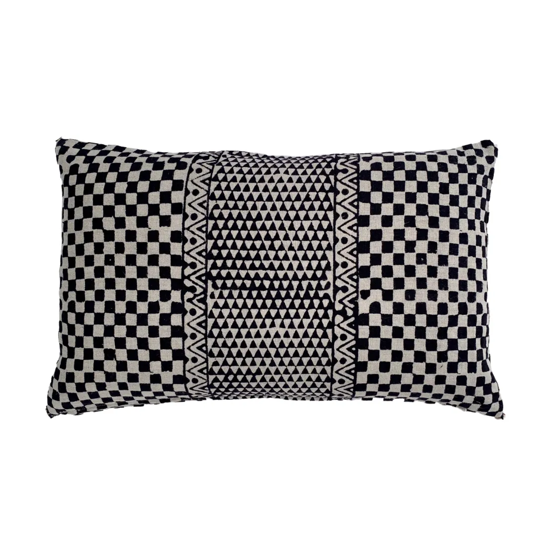 Samburu Charcoal Lumbar Pillow Cover