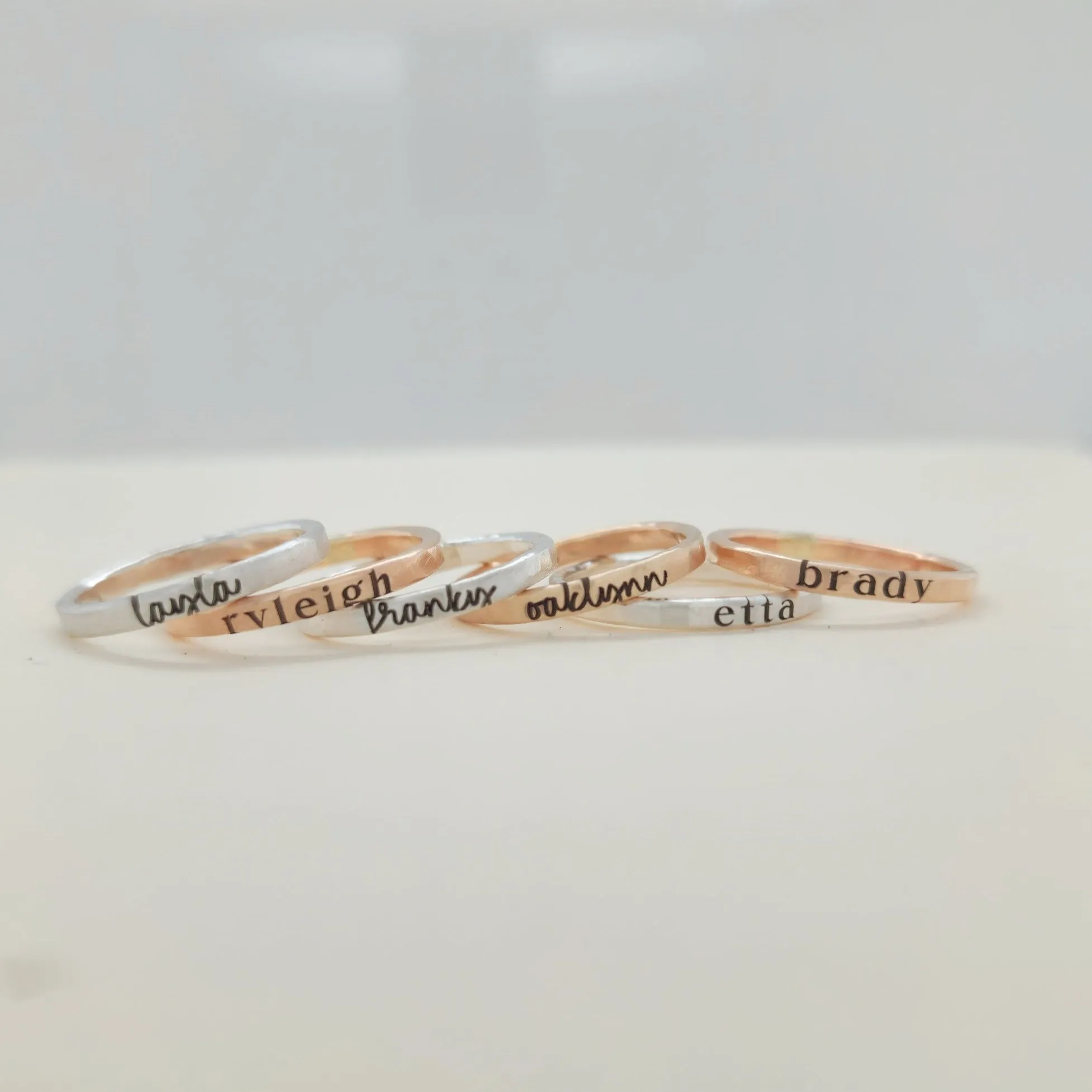 Serif Font Personalized Ring