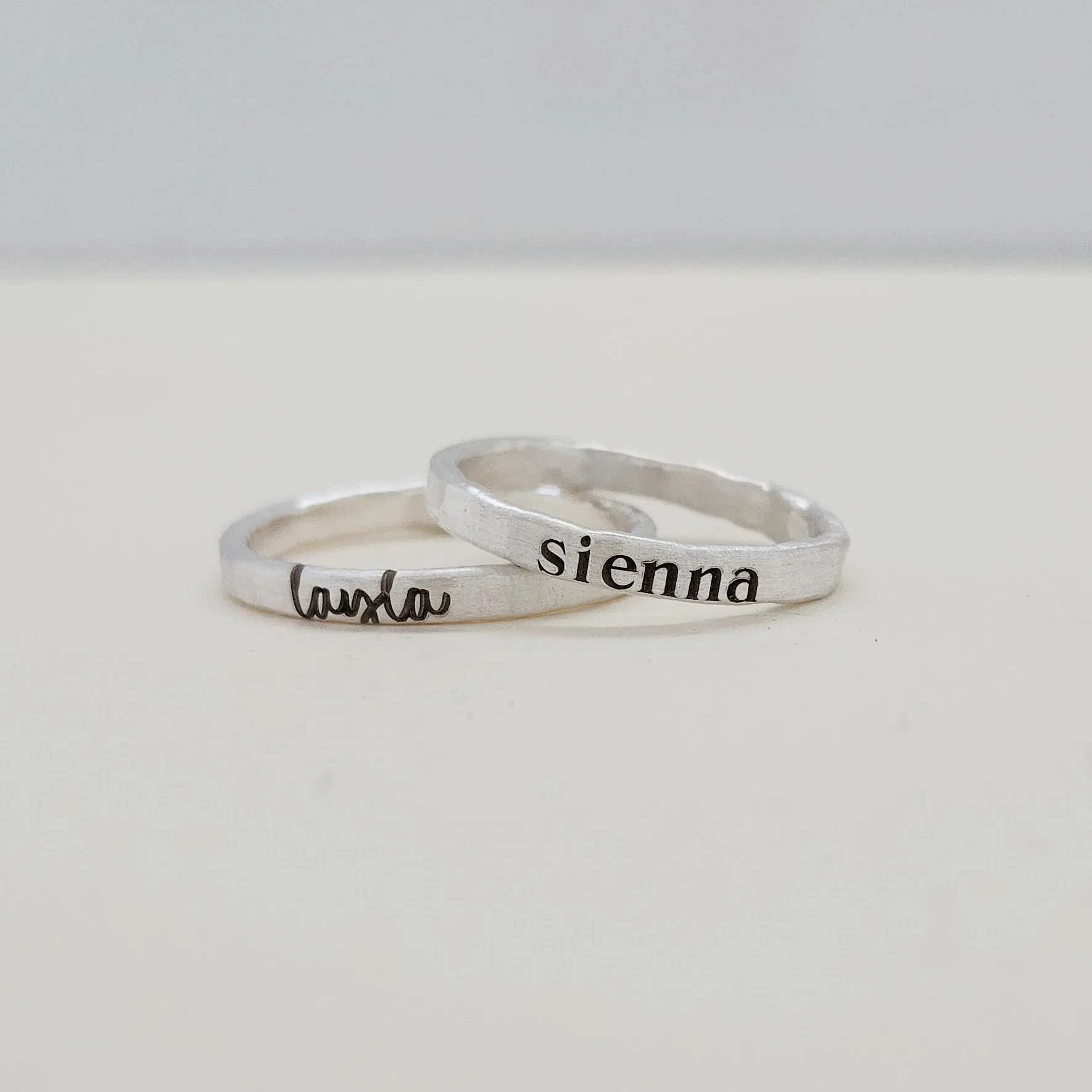 Serif Font Personalized Ring