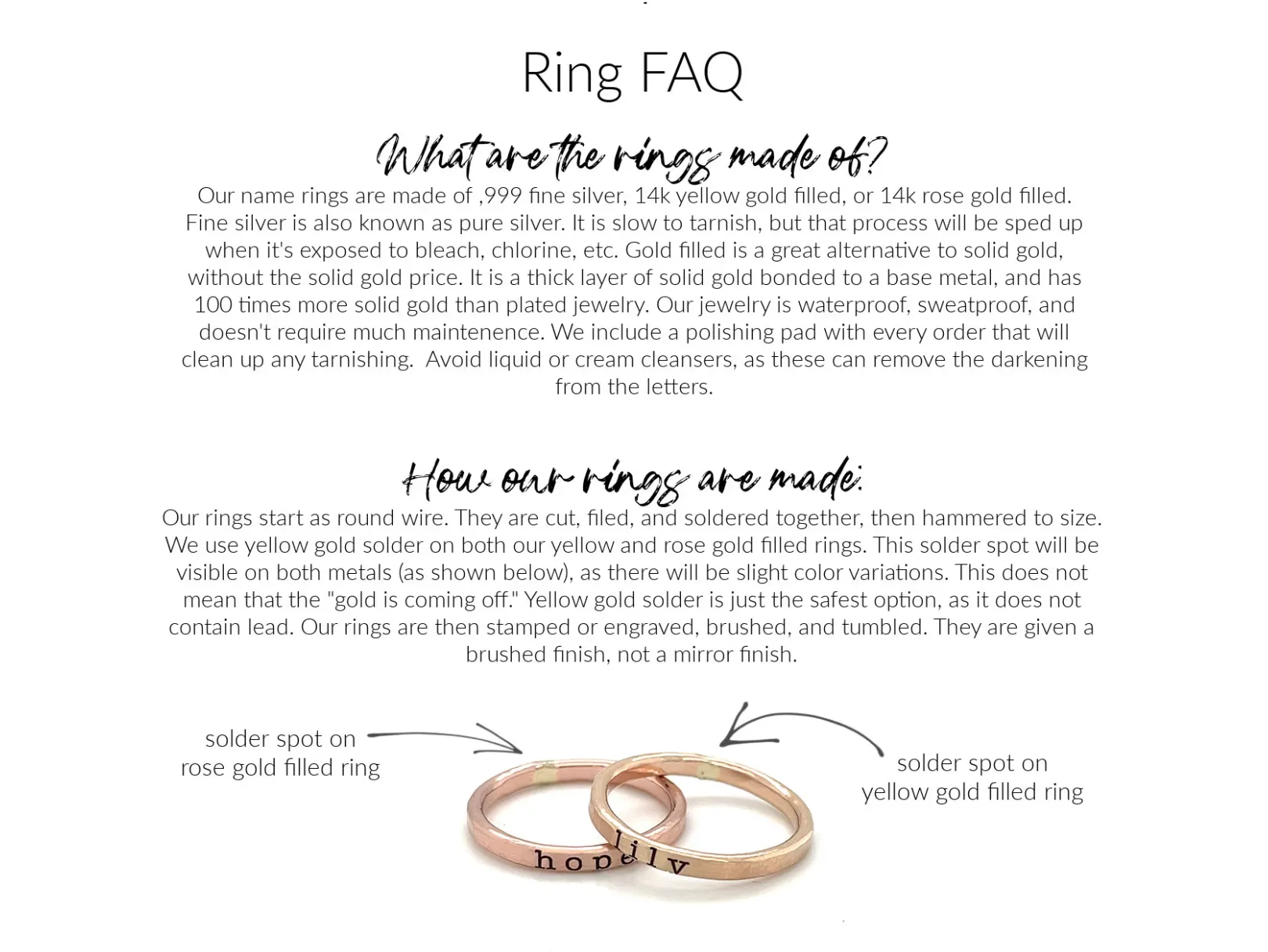 Serif Font Personalized Ring