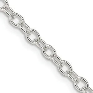 Silver Polished 3.75-mm Oval Cable Chain