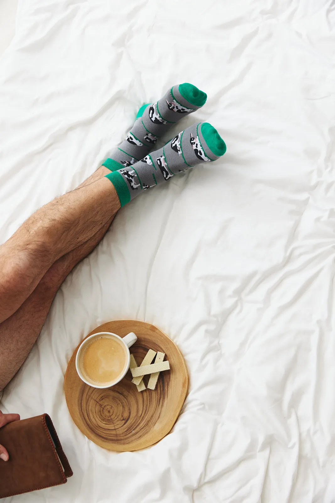 Sock ~ Cow ~ Light Grey