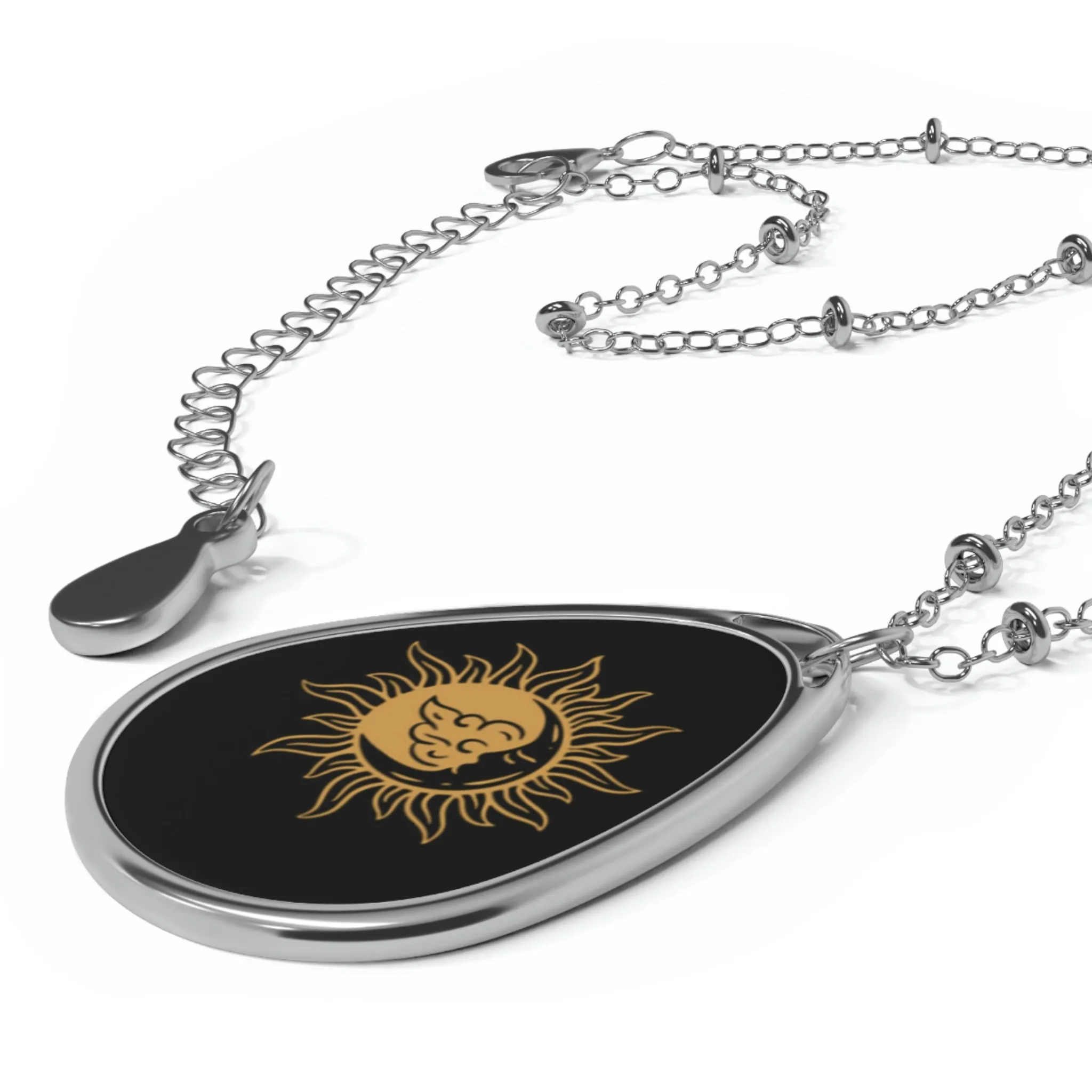 Sun and moon Oval Necklace