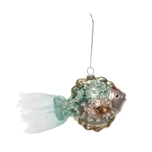 Teal & Salmon Fish Ornament