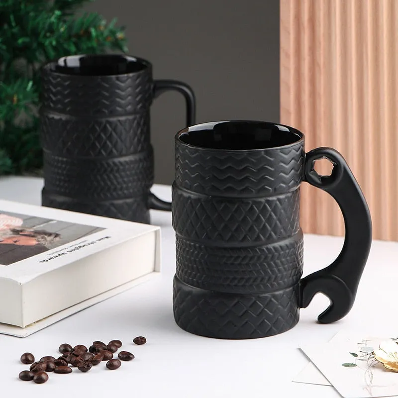 Tire Mug with Wrench Handle