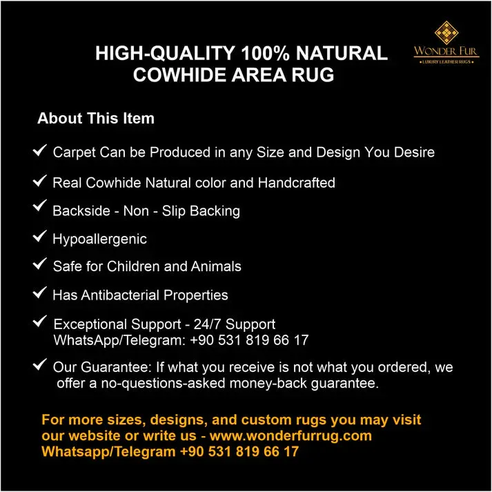 Unique White Black Cowhide Patchwork Rug, Handmade Cow Skin Area Carpet