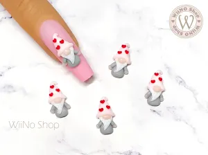 Valentine Gnome 3D Handmade Nail Art Charm - 2 pcs