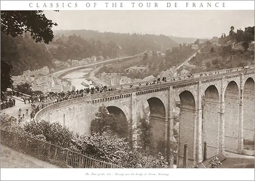 Vintage Classics of the Tour de France "Bridge at Dinan" 1920s Cycling Poster Print - Presse 'e Sport