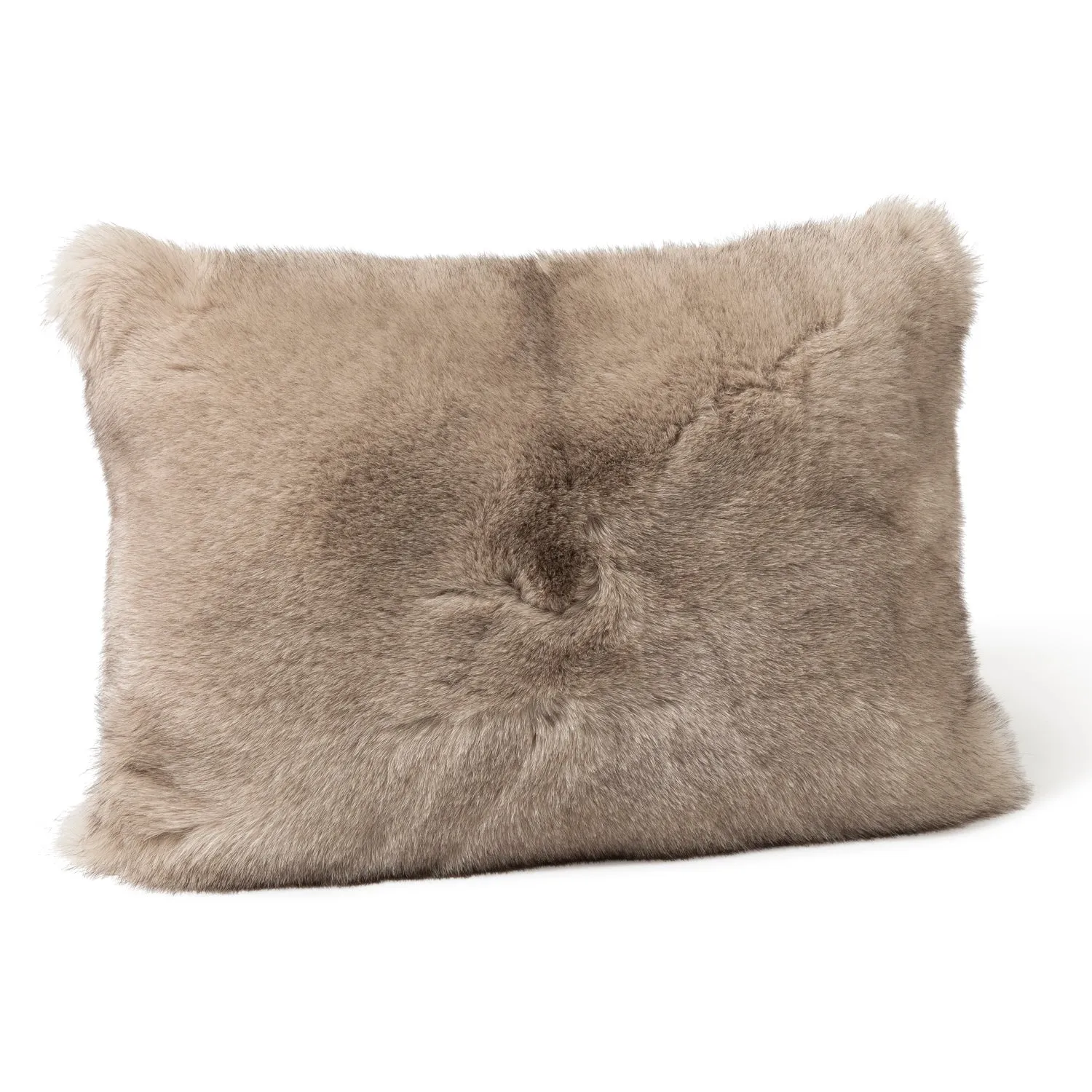 Volpe Dyed Finland Fur and Cashmere Pillow- Stone