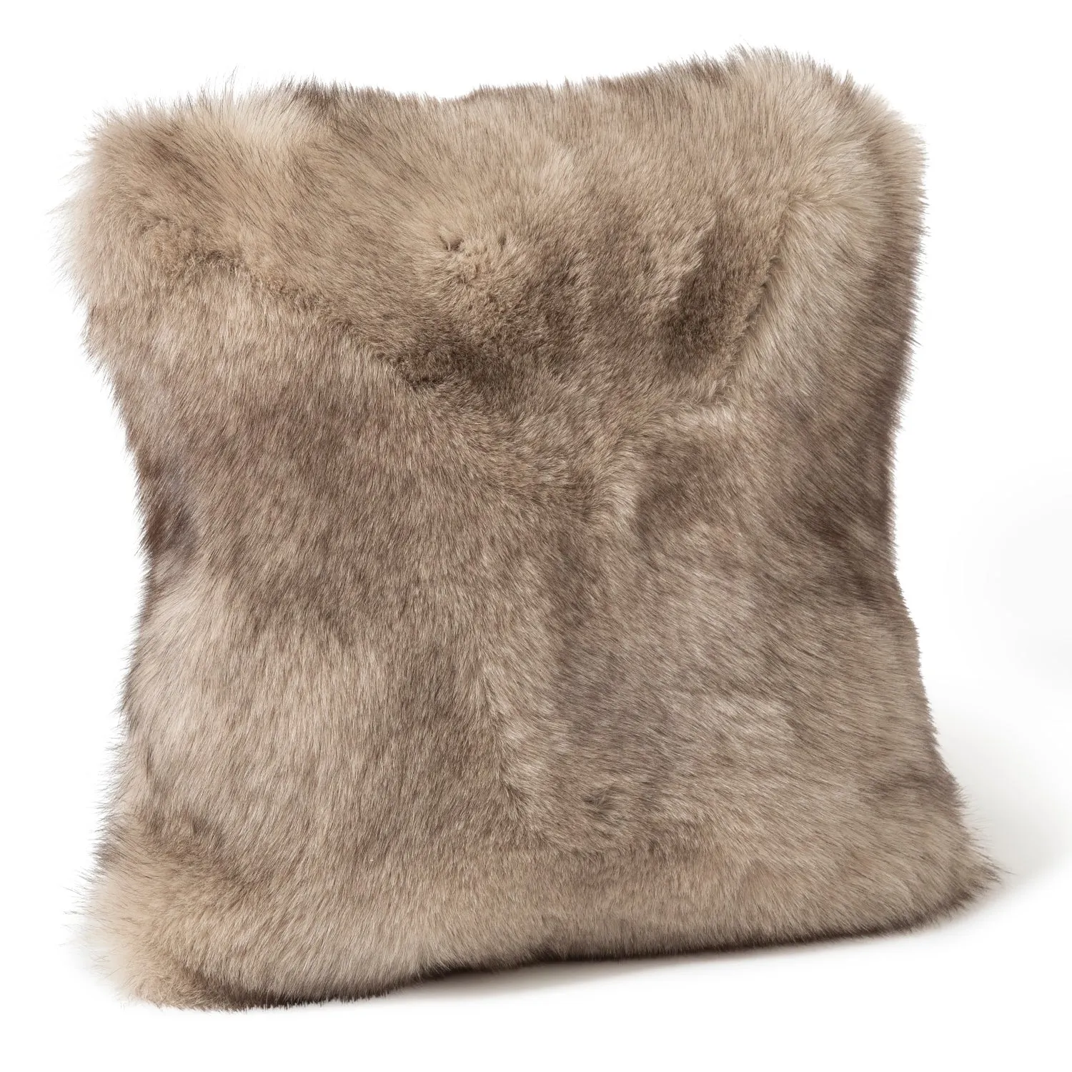Volpe Dyed Finland Fur and Cashmere Pillow- Stone