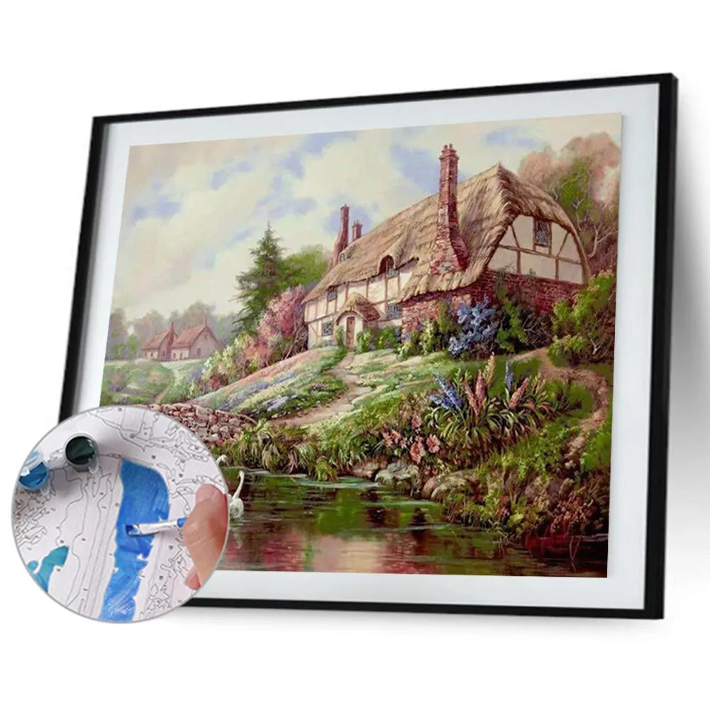 Watercolor Cabin Posters - Paint by Numbers 40x50cm