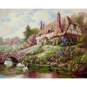 Watercolor Cabin Posters - Paint by Numbers 40x50cm