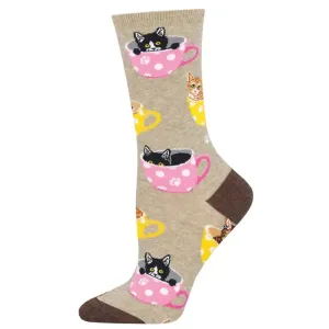 Women's SockSmith Cat-Feinated Socks  Kittens & Caffeine in Style