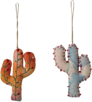 Wool Felt Cactus Ornament