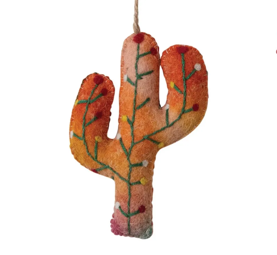 Wool Felt Cactus Ornament