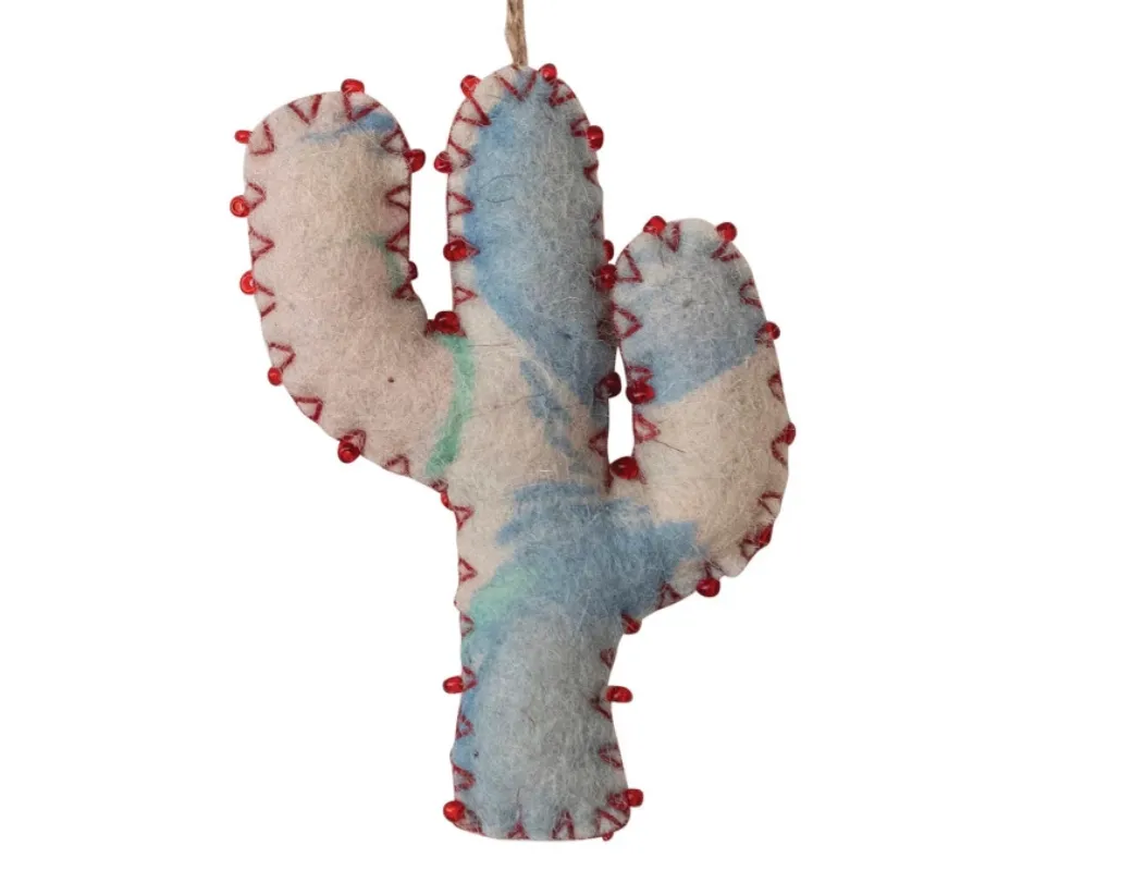 Wool Felt Cactus Ornament