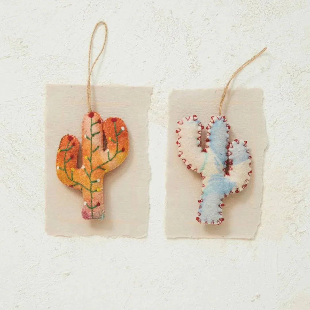 Wool Felt Cactus Ornament