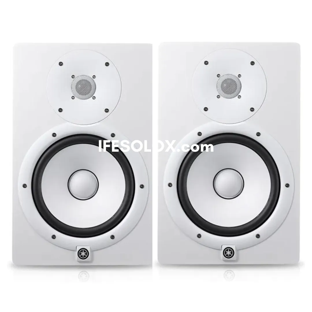 Yamaha HS8 Dual (2-Way) 8" Bass Reflex Bi-amplified Near Field Active Studio Monitors (White) - Brand New